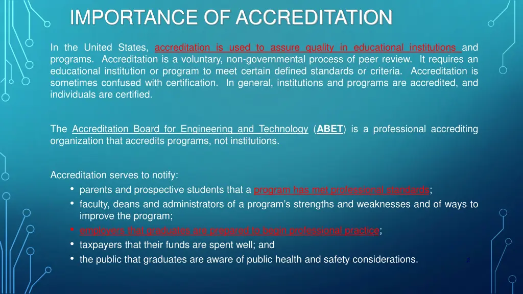 importance of accreditation