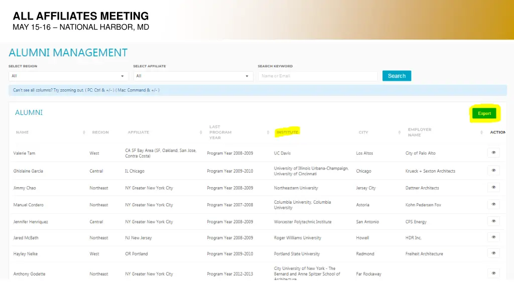 all affiliates meeting may 15 16 national harbor 19