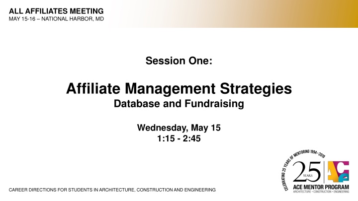 all affiliates meeting may 15 16 national harbor