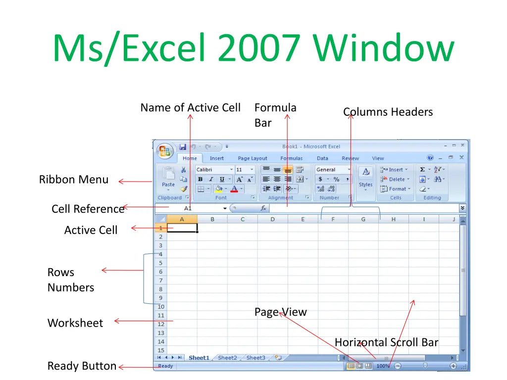 ms excel 2007 window