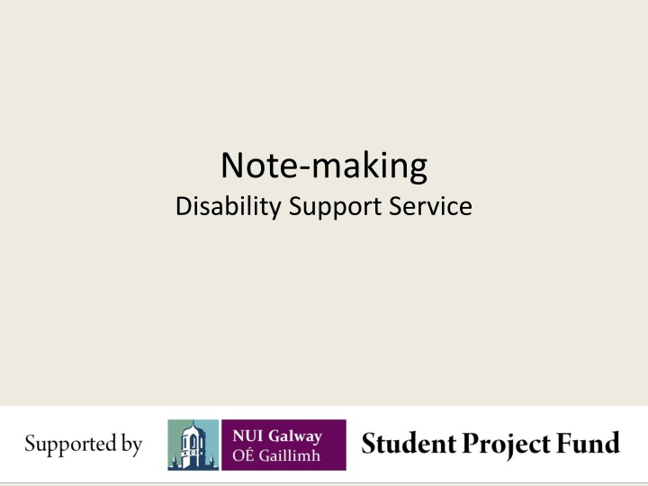 note making disability support service