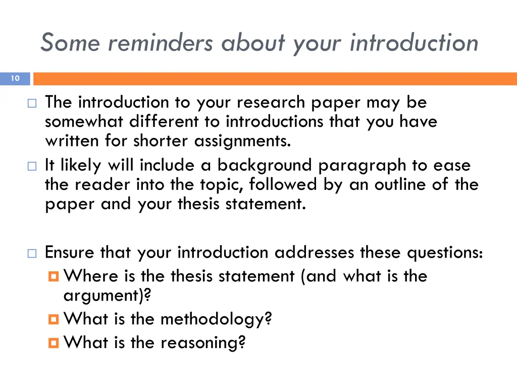 some reminders about your introduction