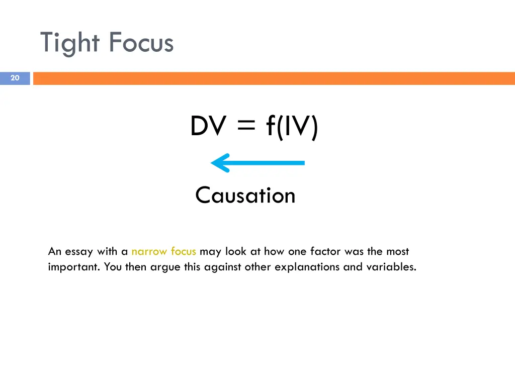 tight focus