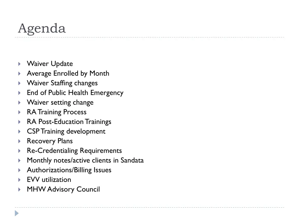 agenda