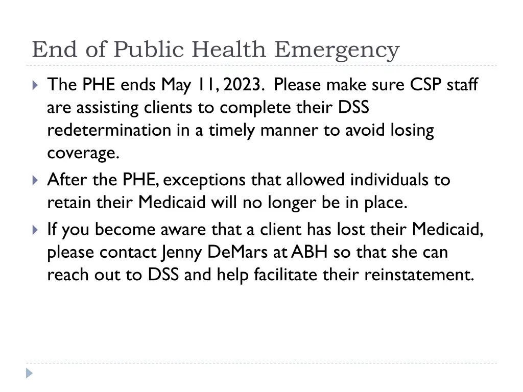 end of public health emergency