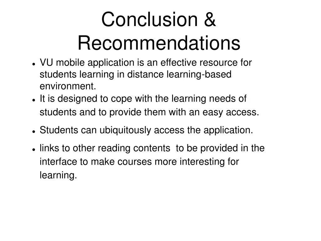 conclusion recommendations