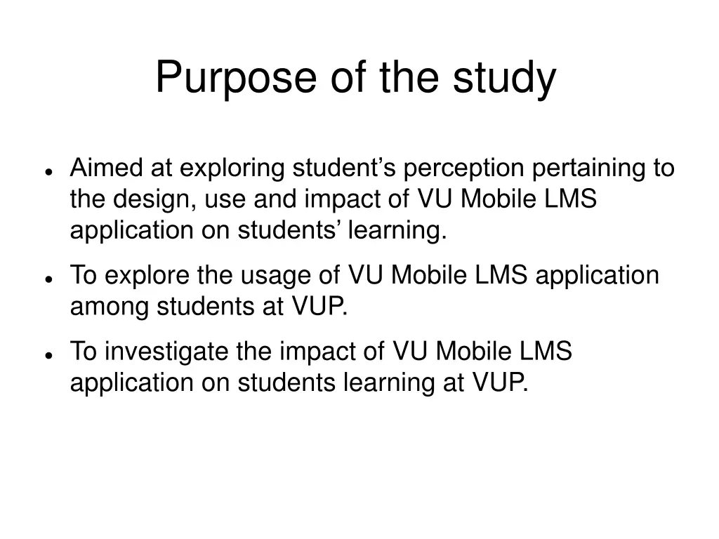 purpose of the study