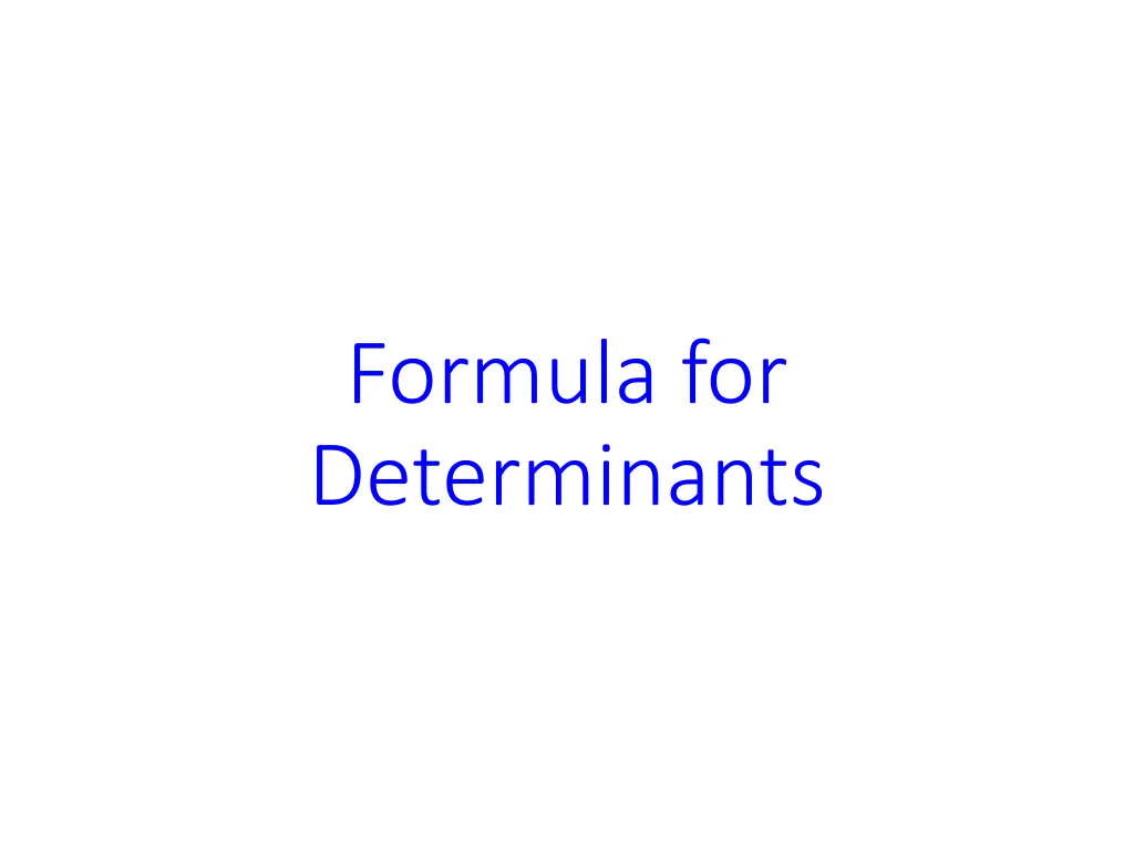 formula for determinants