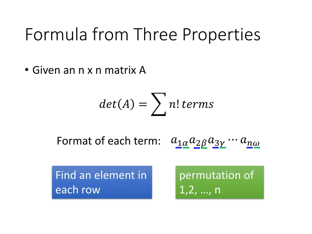 formula from three properties 1