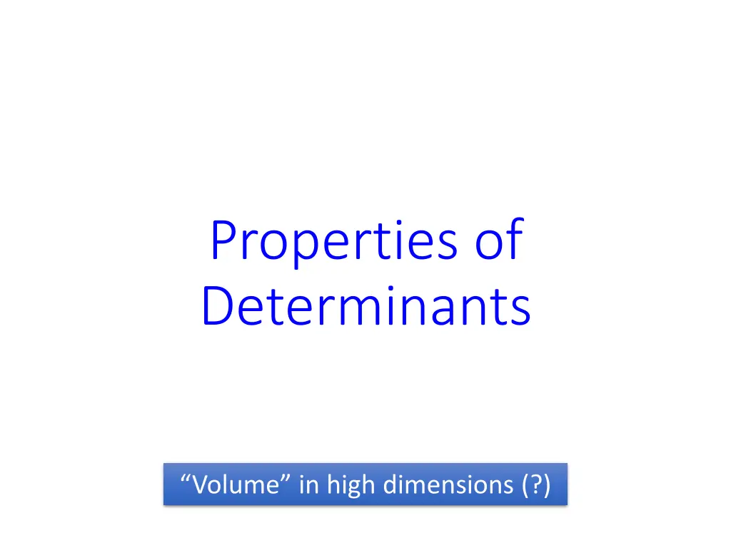 properties of determinants