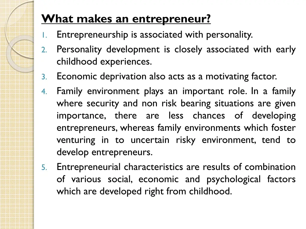what makes an entrepreneur entrepreneurship