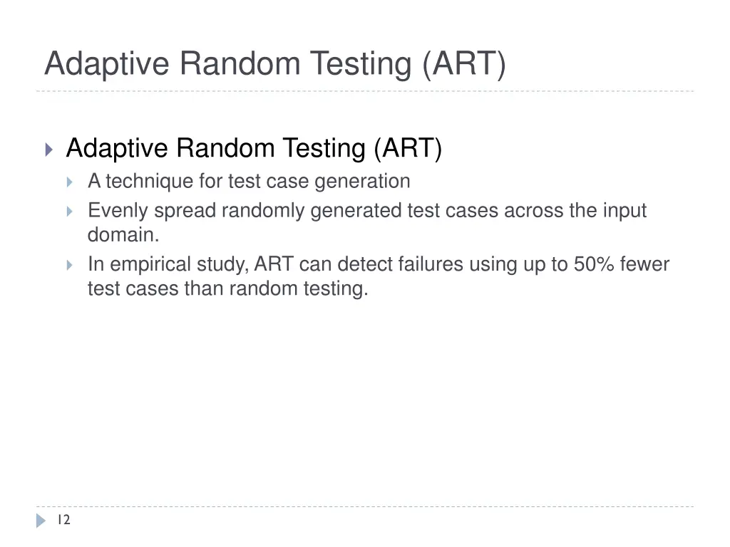 adaptive random testing art