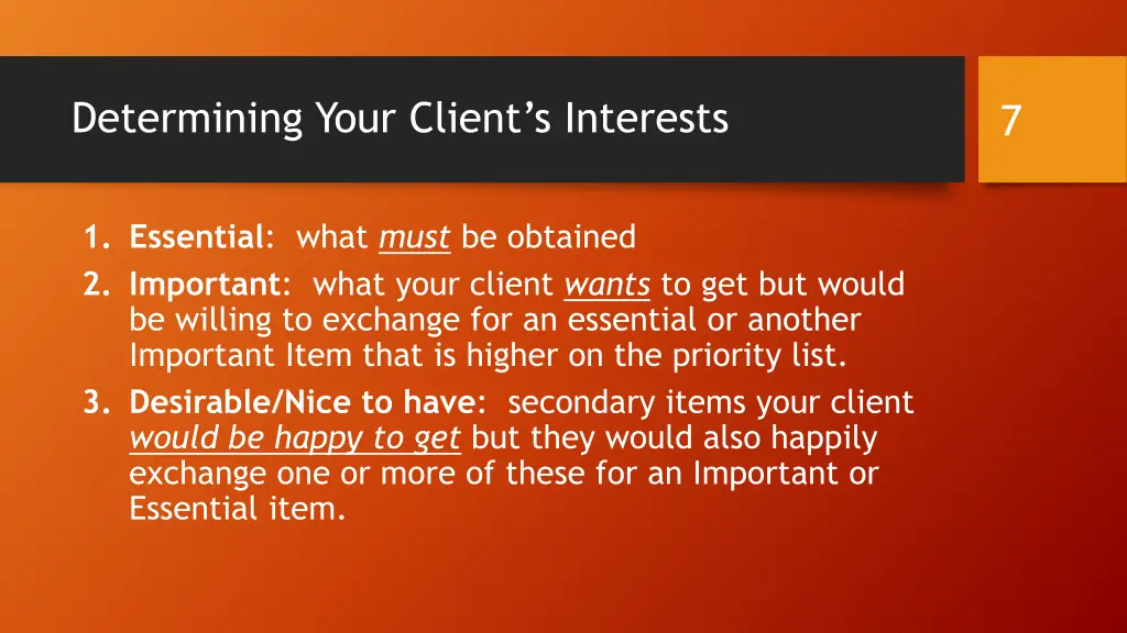 determining your client s interests