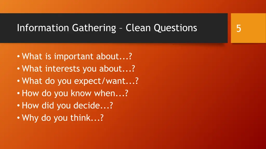 information gathering clean questions