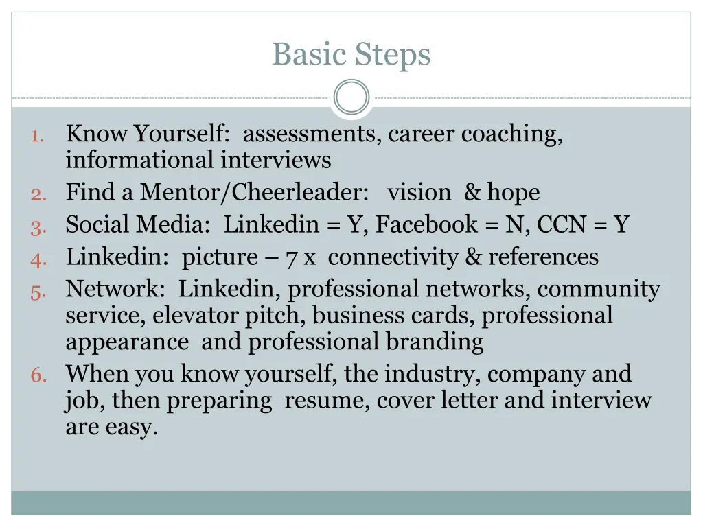 basic steps