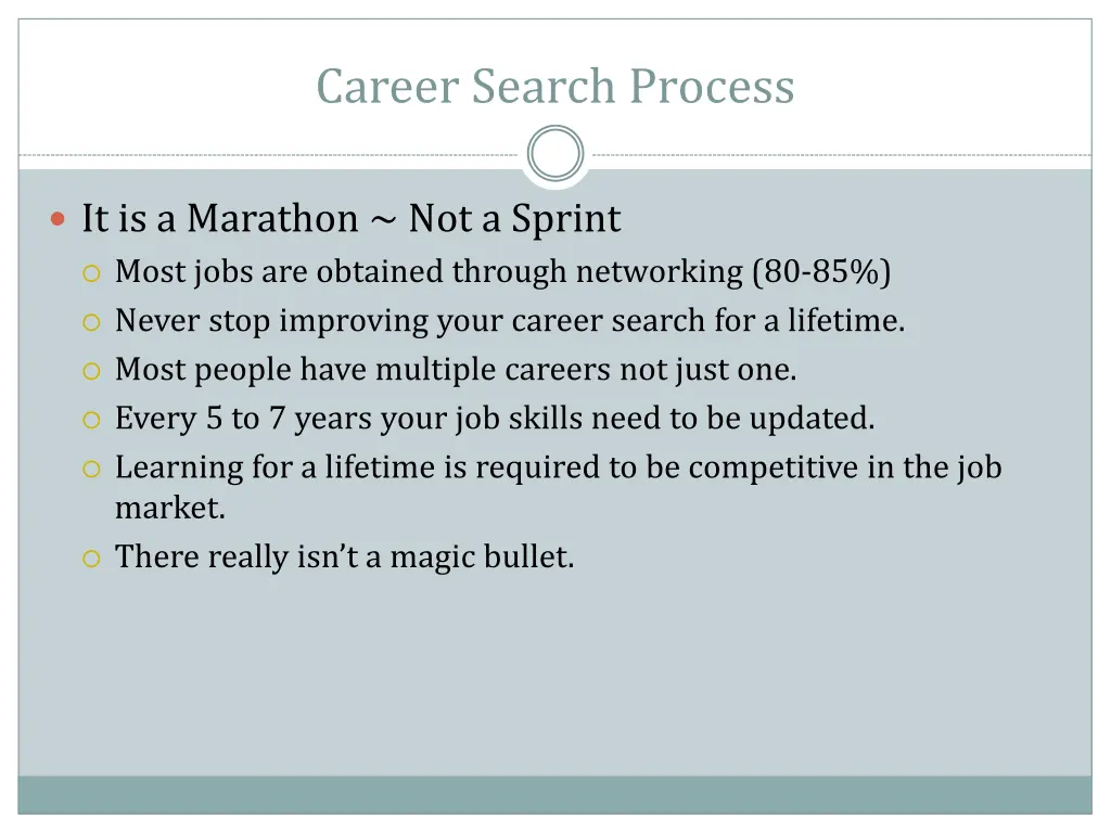 career search process