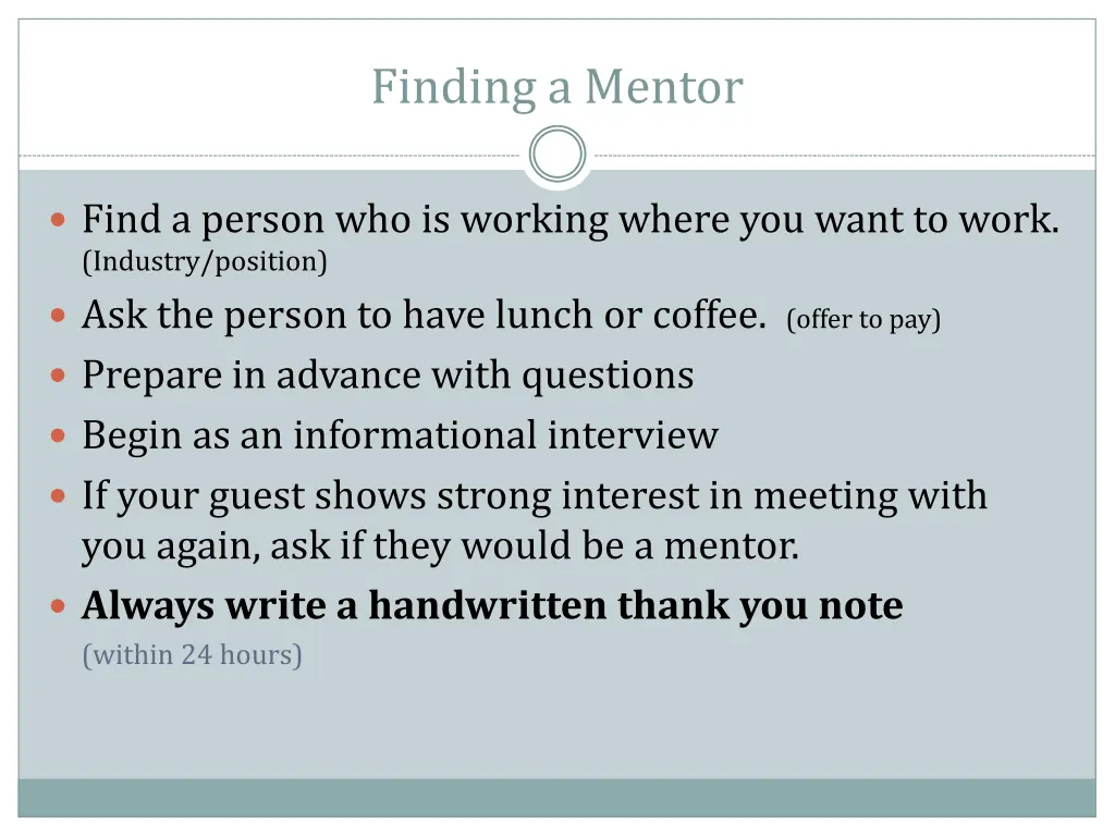 finding a mentor