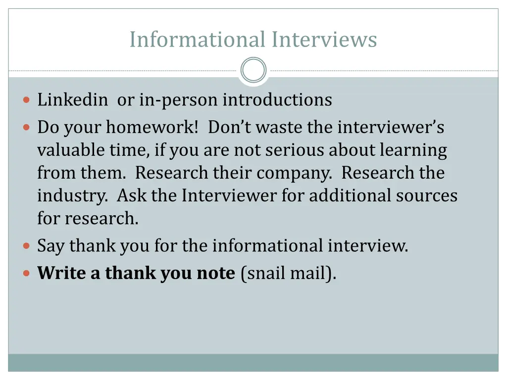 informational interviews
