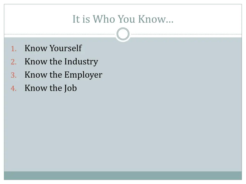 it is who you know
