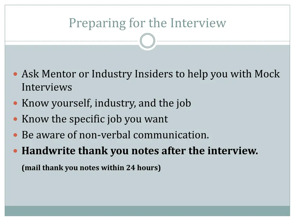 preparing for the interview