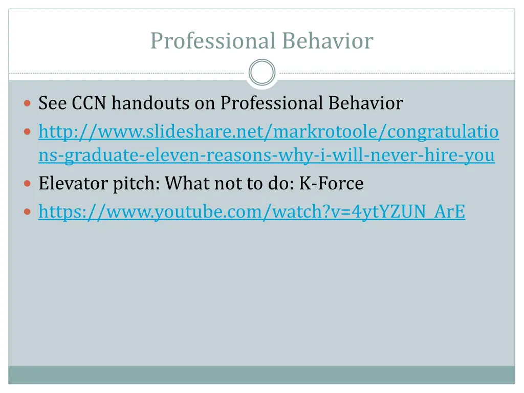 professional behavior
