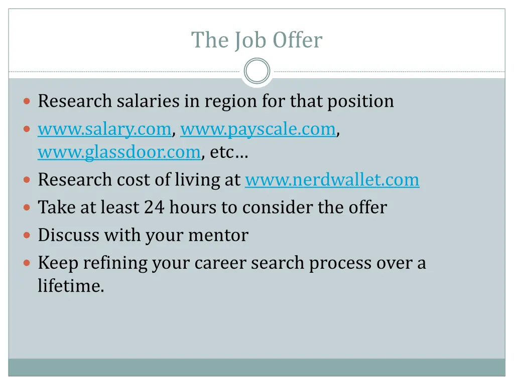 the job offer