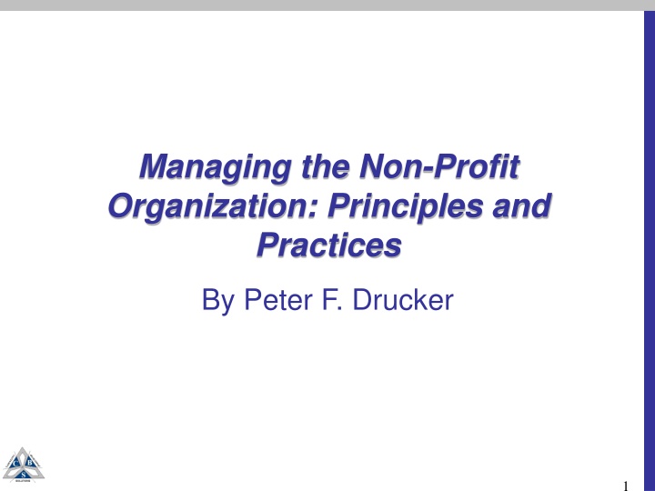managing the non profit organization principles