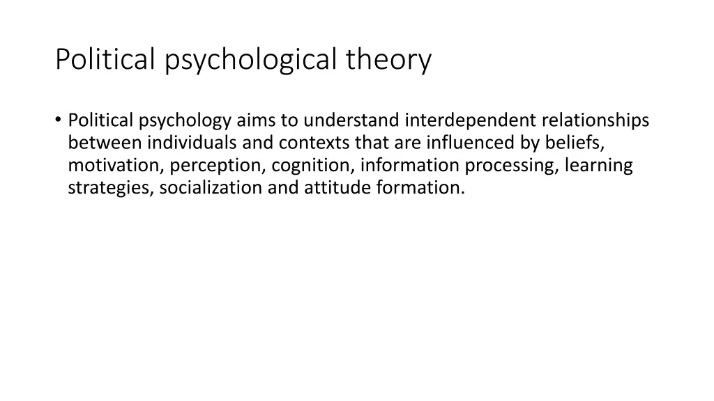 political psychological theory 1