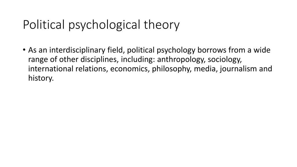 political psychological theory