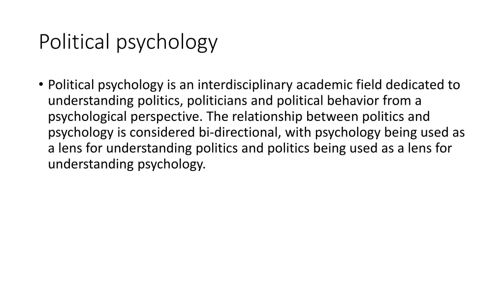 political psychology