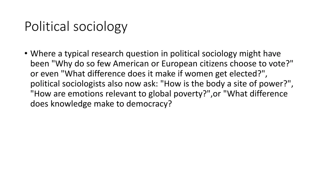 political sociology 1