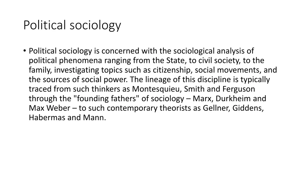 political sociology