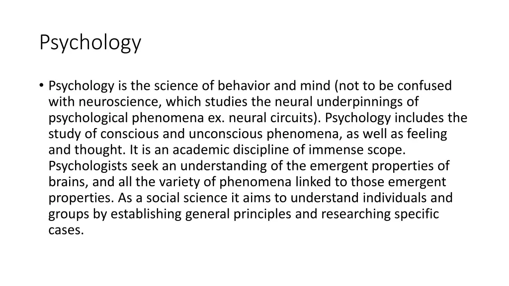 psychology