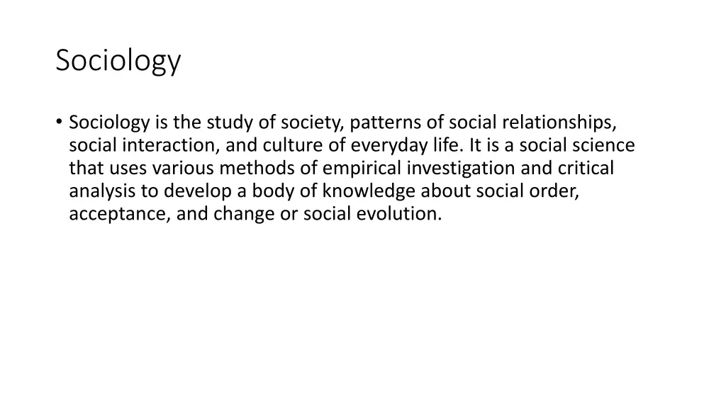 sociology