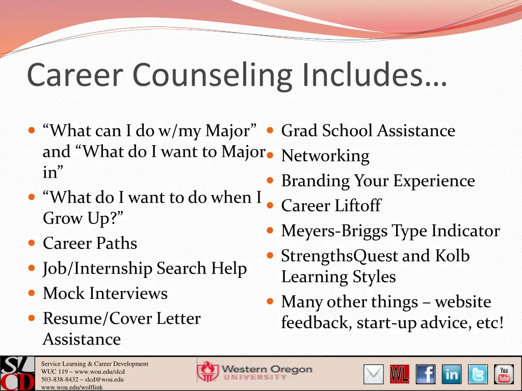 career counseling includes