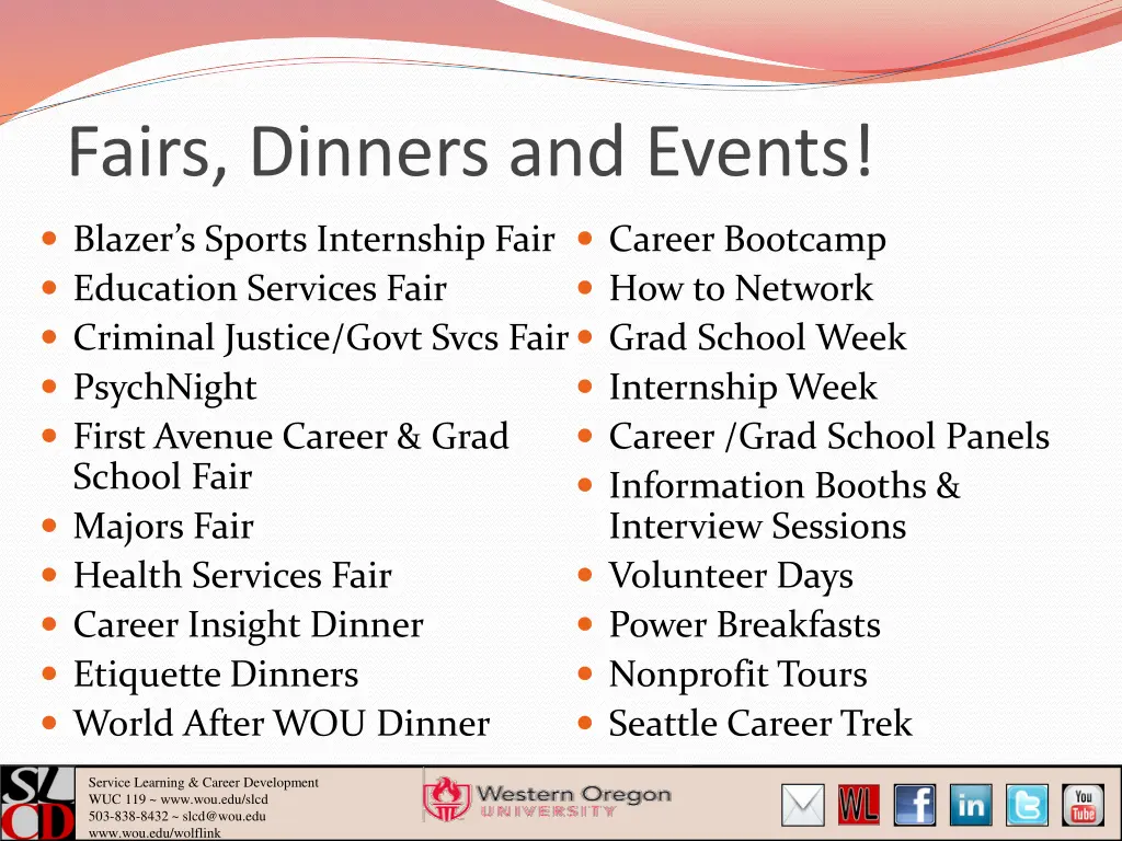fairs dinners and events