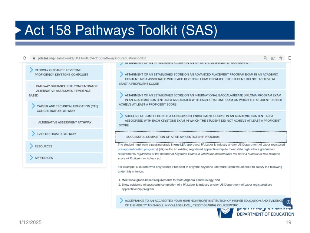 act 158 pathways toolkit sas
