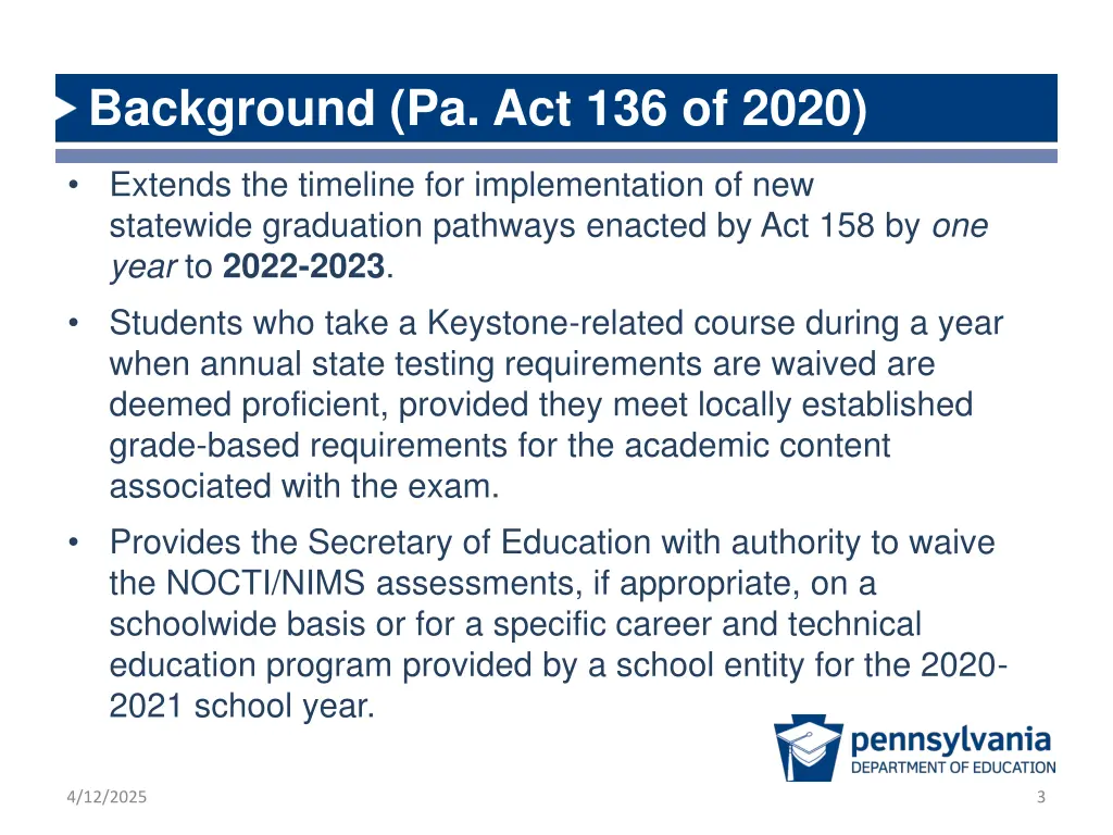 background pa act 136 of 2020