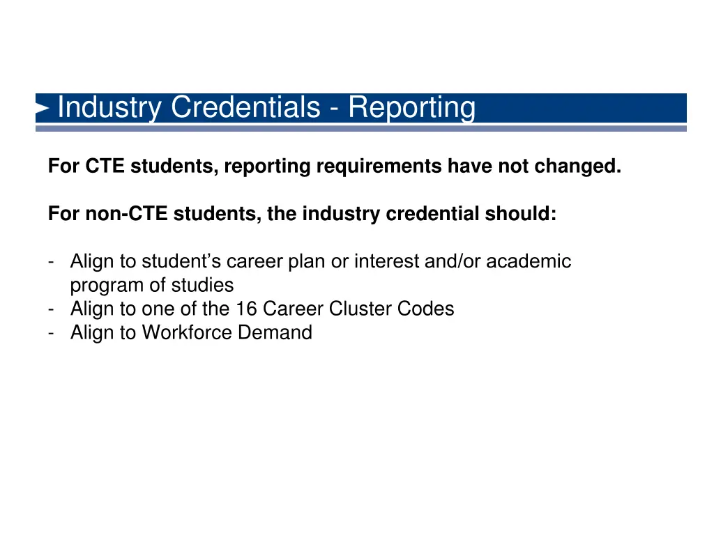 industry credentials reporting