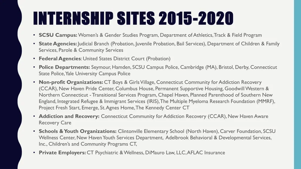internship sites 2015 internship sites 2015 2020