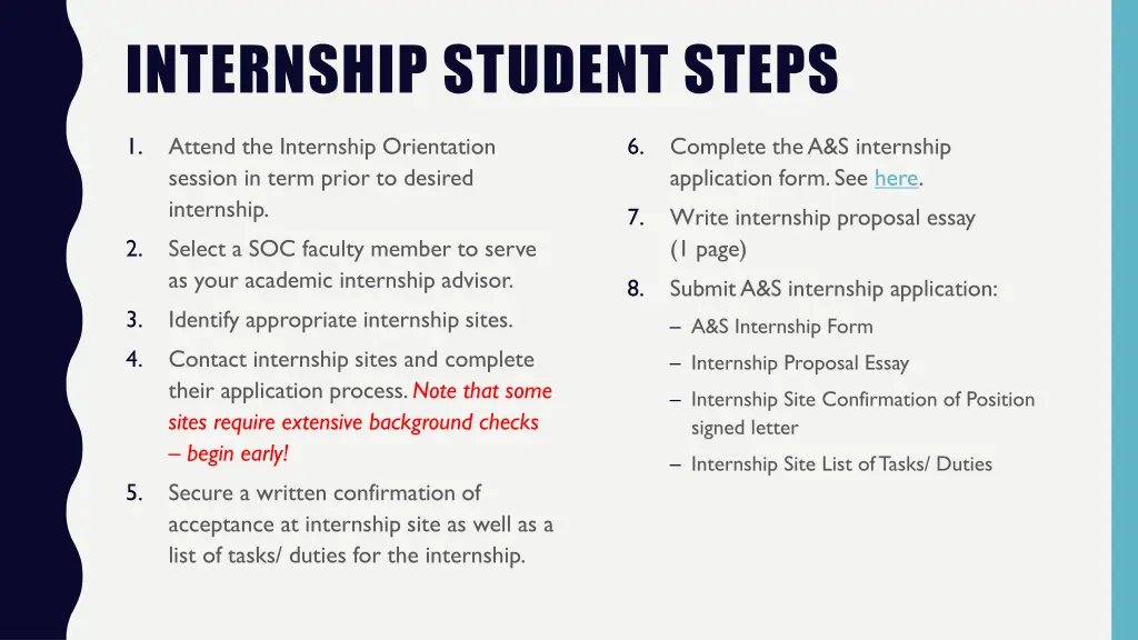 internship student steps