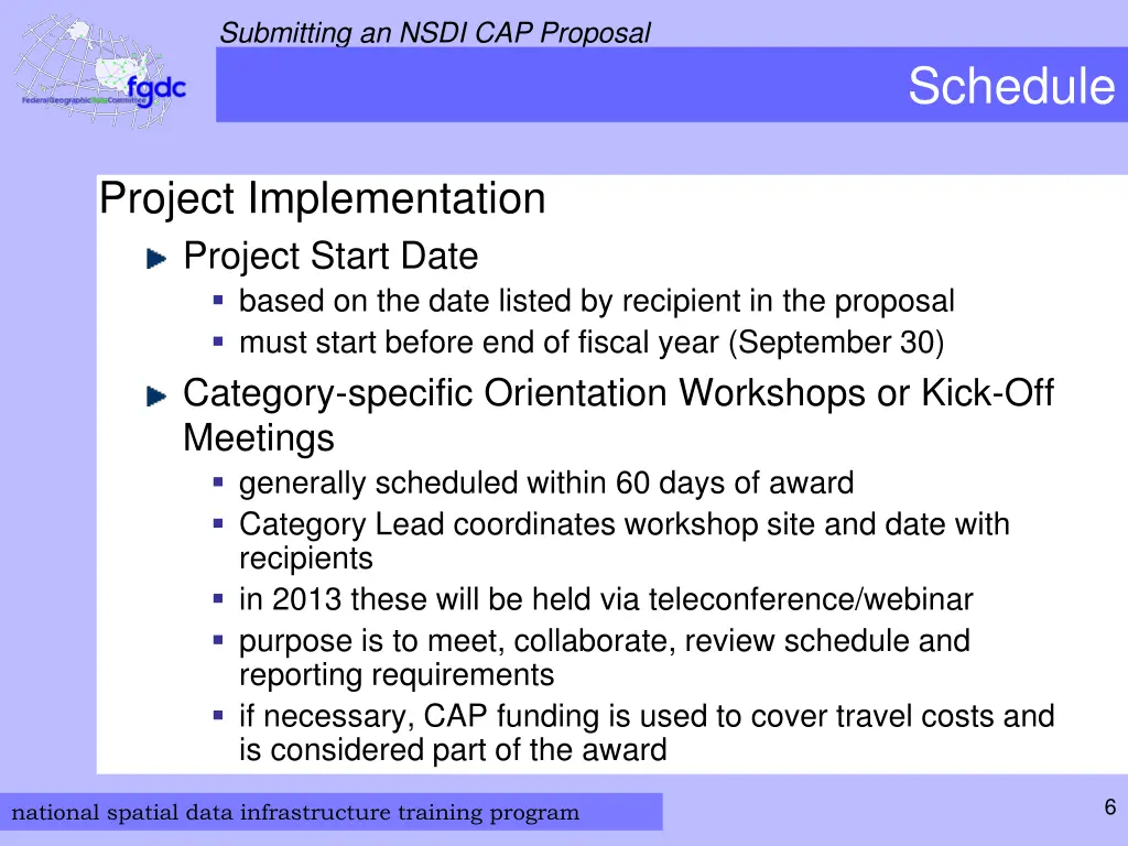 submitting an nsdi cap proposal 5