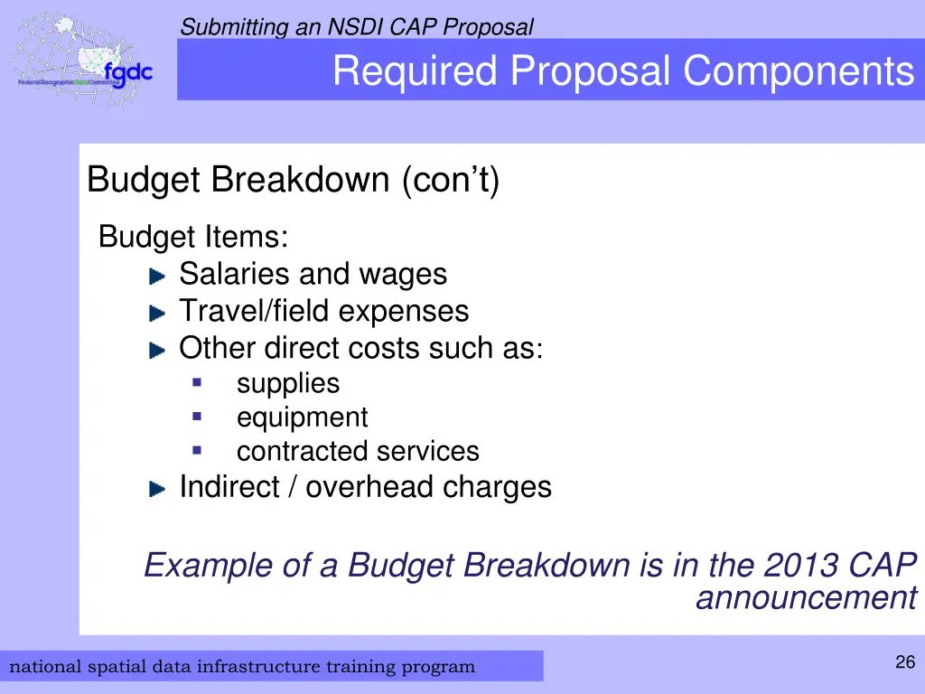 submitting an nsdi cap proposal required proposal 5