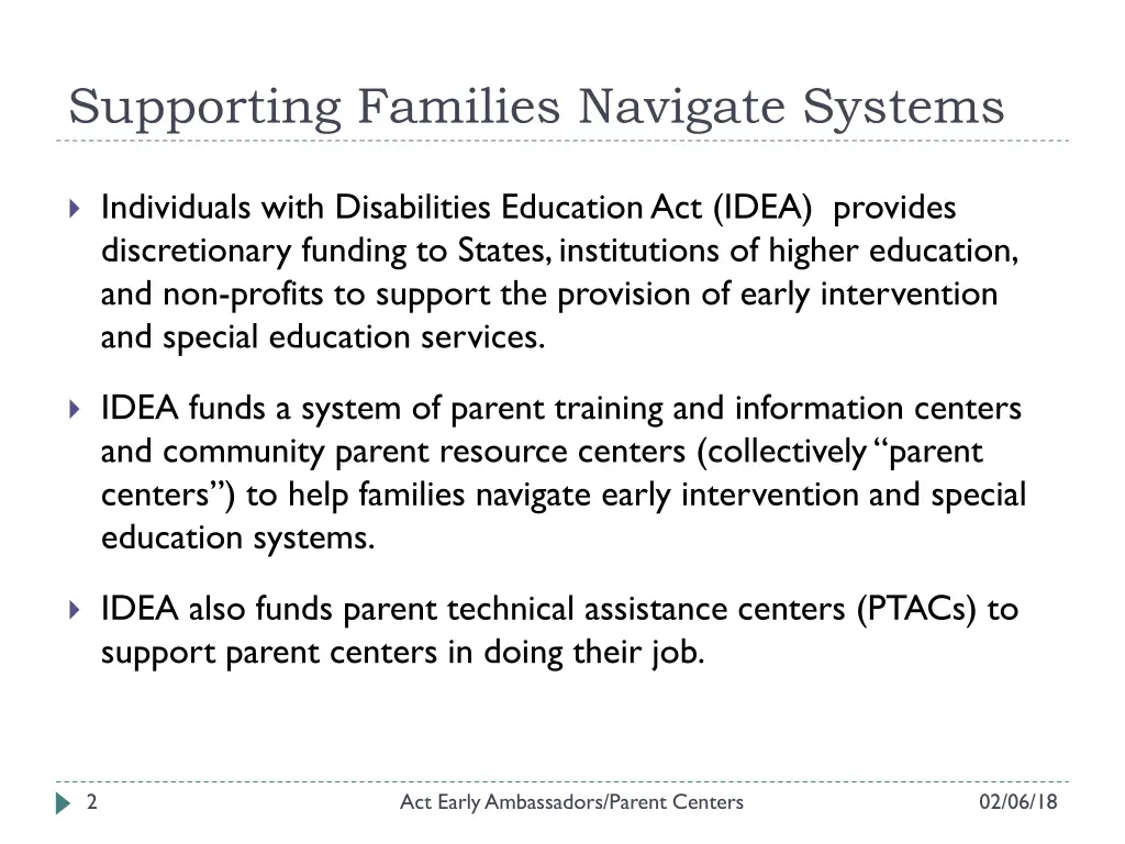 supporting families navigate systems