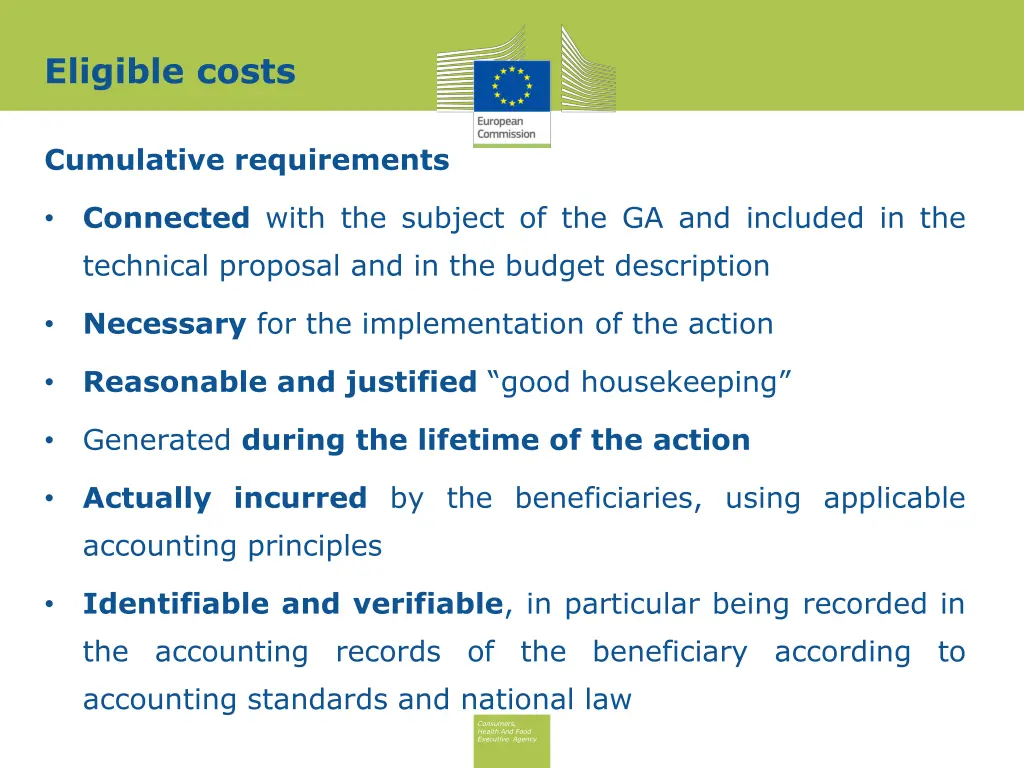 eligible costs