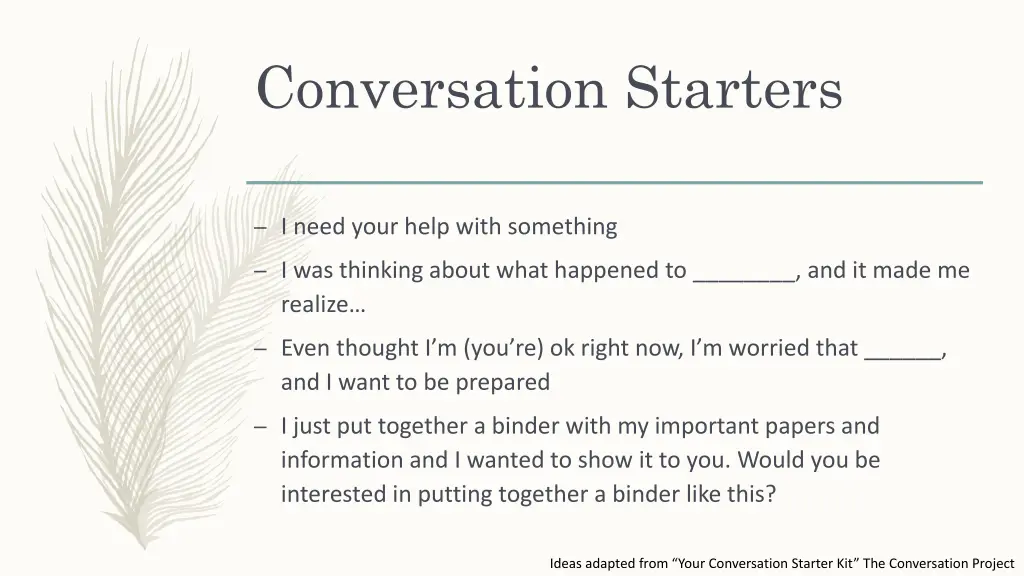 conversation starters