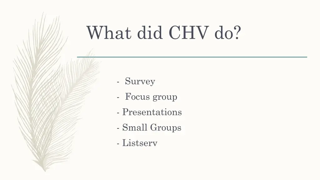 what did chv do