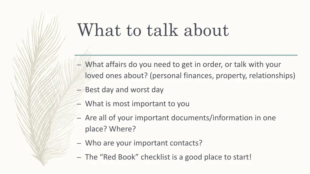 what to talk about