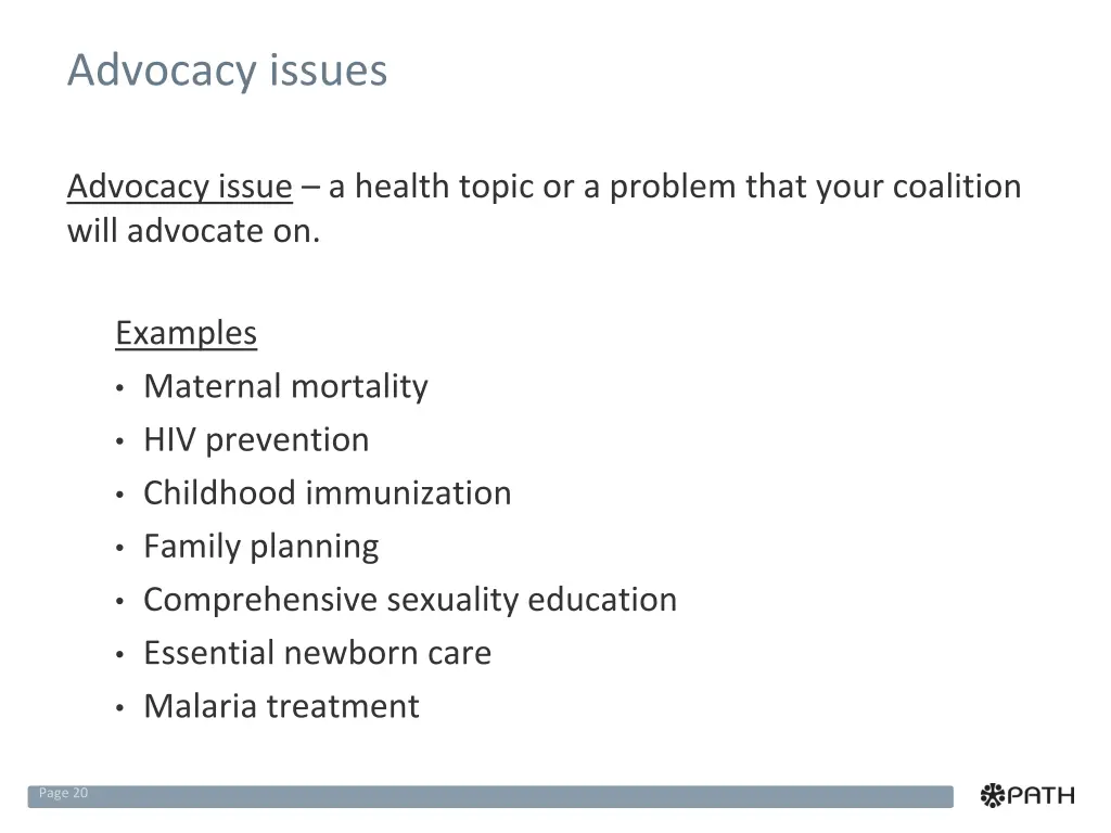 advocacy issues