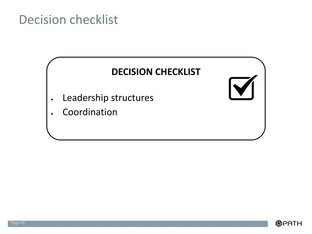 decision checklist